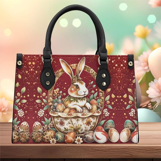 Easter Rabbit Egg Holiday or everyday bag art deco spring summer fall winter Handbag shoulder