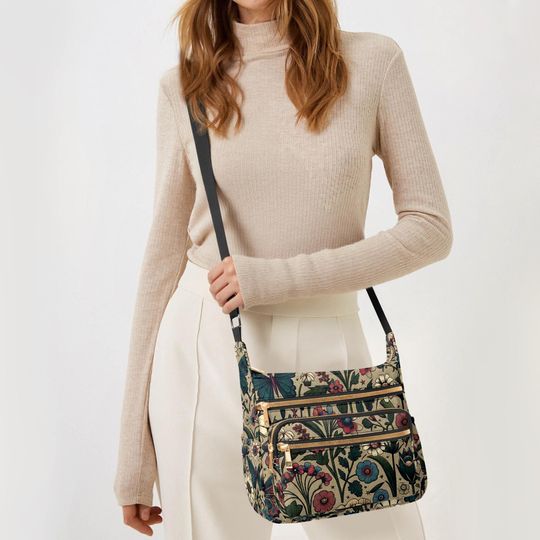 Butterfly Floral Multi-pocket Crossbody Bag Women's Handbag Purse