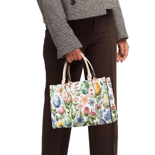 Spring Floral or Easter Egg Holiday or everyday bag spring summer fall winter Handbag shoulder