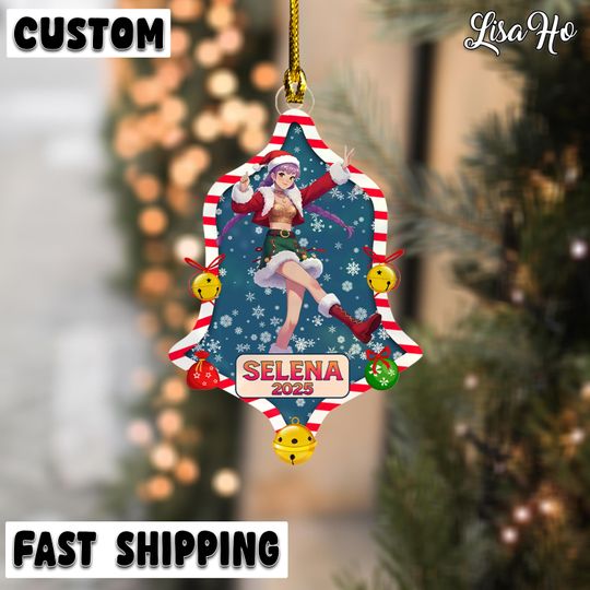 Personalized Name Huntrix Rumi Christmas Ornament, Custom Kpop Demon Hunter Ornament