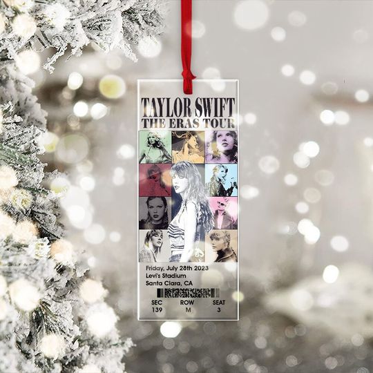 Eras Tour Custom Transparent Acrylic Ornament, Your Own Ticket Custom
