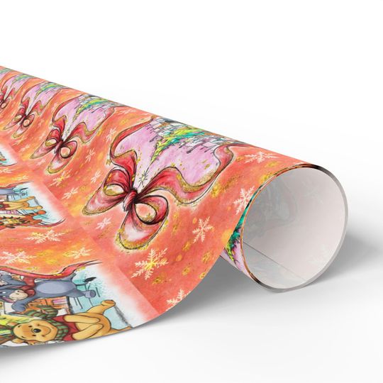 Classic Winnie the Pooh Wrapping Paper  Vintage Pooh Bear Gift Wrap  Nostalgic Christmas & Birthday Wrap