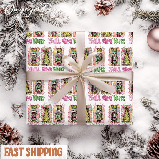Nutcracker Wrapping Paper  Classic Christmas Gift Wrap  Elegant Holiday Paper Roll