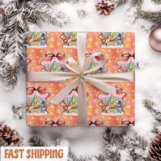 Classic Winnie the Pooh Wrapping Paper  Vintage Pooh Bear Gift Wrap  Nostalgic Christmas & Birthday Wrap