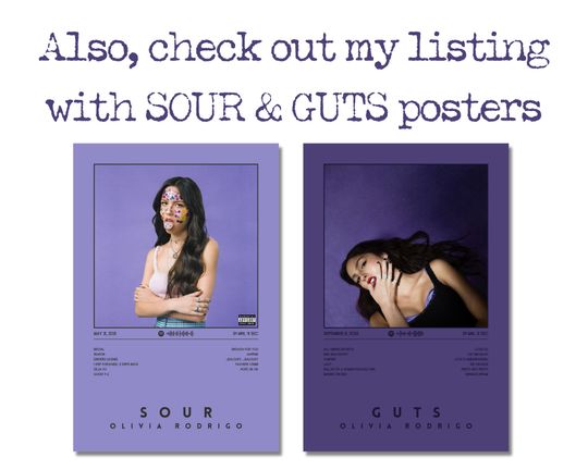 Olivia Rodrigo GUTS Colour Album Poster