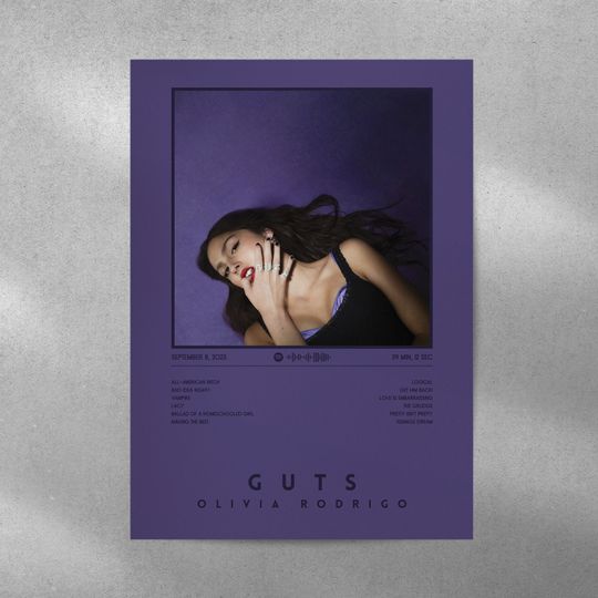 Olivia Rodrigo GUTS Colour Album Poster
