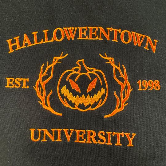 Halloweentwon Embroidered Sweatshirt, Embroidered Halloweentown Sweatshirt