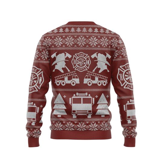 Firefighter Ugly Christmas Sweater, Christmas Ugly Sweater 3D, Family Christmas Ugly Sweater For Men & Women