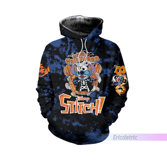 Disney Stitch Hoodie, Happy Halloween Hoodie, Funny Stitch Halloween