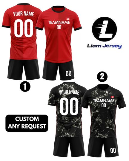 2026 Canada Soccer Jersey, Custom Men Women Youth Kid Team Uniform, Personalized Red Soccer Shirt And Shorts Name Logo Number Gift For Fans