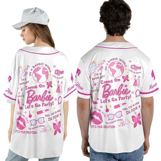 Custom Name Barbie Baseball Jersey