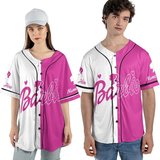 Custom Name Barbie Baseball Jersey