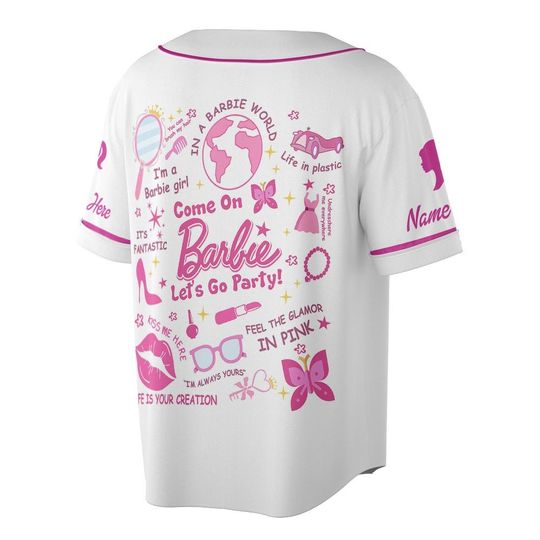 Custom Name Barbie Baseball Jersey
