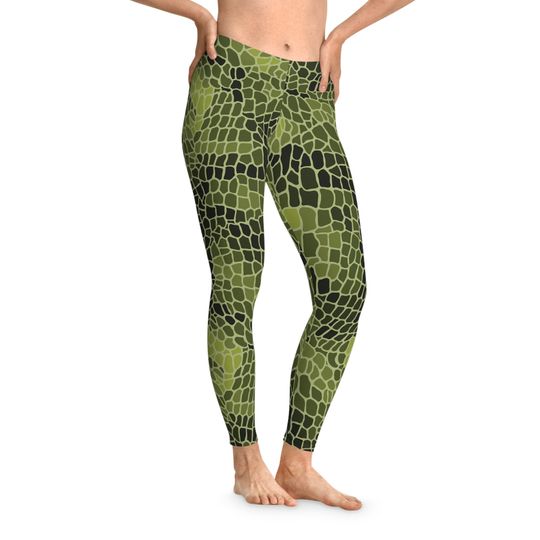 Snake Leggings, Reptile Skin leggings, Snakeskin Yoga Pants