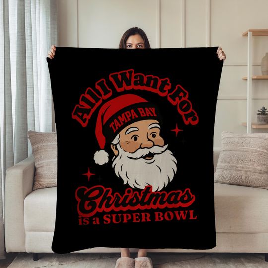 Tampa Bay Football Fleece Blanket - Christmas Super Bowl Gift for Buccaneers Fans