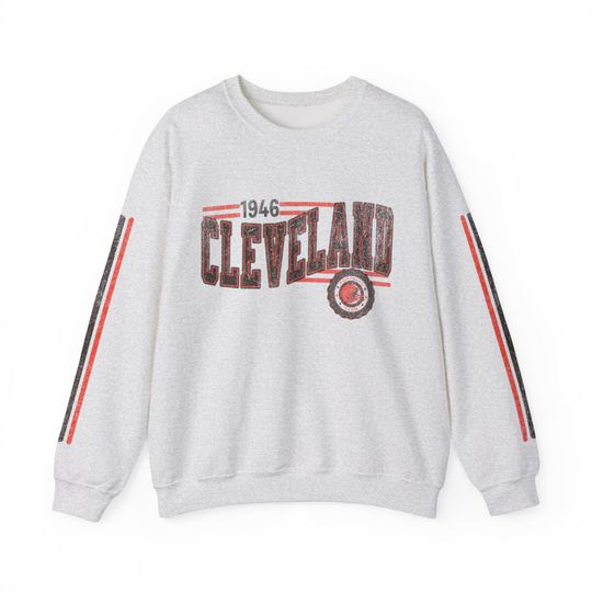 Cleveland Football Retro Crewneck Sweatshirt, Brown Retro Stripe Sleeve Sweatshirt, Cleveland Unisex Shirt, Game Day Shirt, Brown Fan Gift