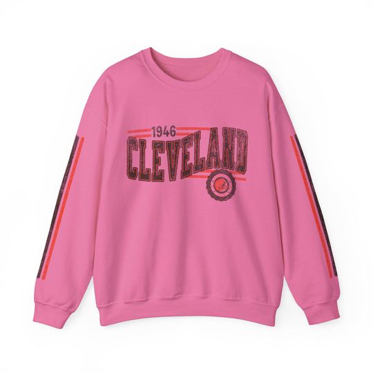 Cleveland Football Retro Crewneck Sweatshirt, Brown Retro Stripe Sleeve Sweatshirt, Cleveland Unisex Shirt, Game Day Shirt, Brown Fan Gift