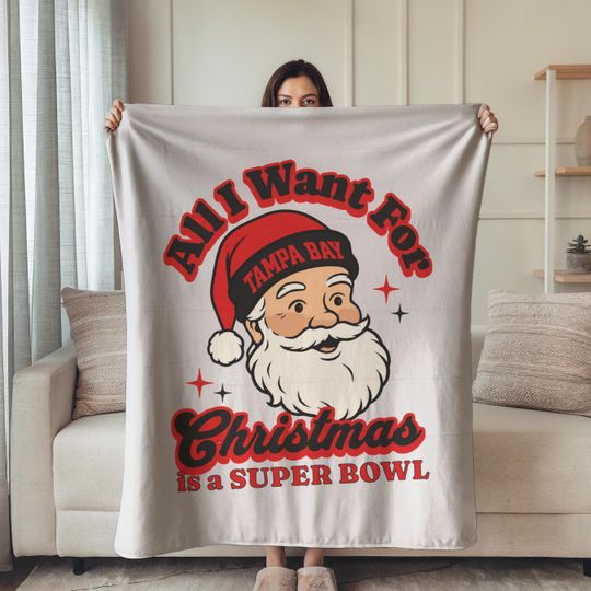 Tampa Bay Football Fleece Blanket - Christmas Super Bowl Gift for Buccaneers Fans