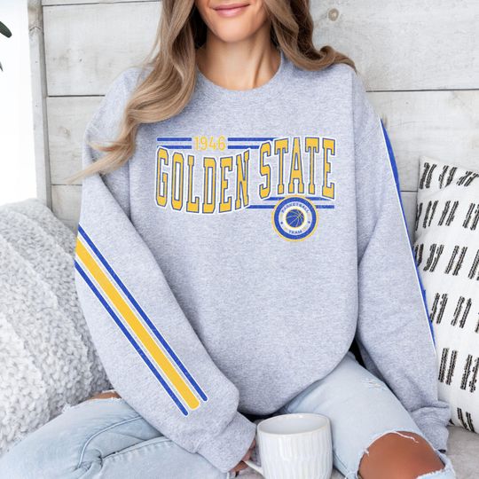 Golden State Basketball Retro Unisex Sweatshirt, Warrior Basketball Fan Gift, Vintage Style Jumper, Sports Fan Apparel, Basketball Fan Gift