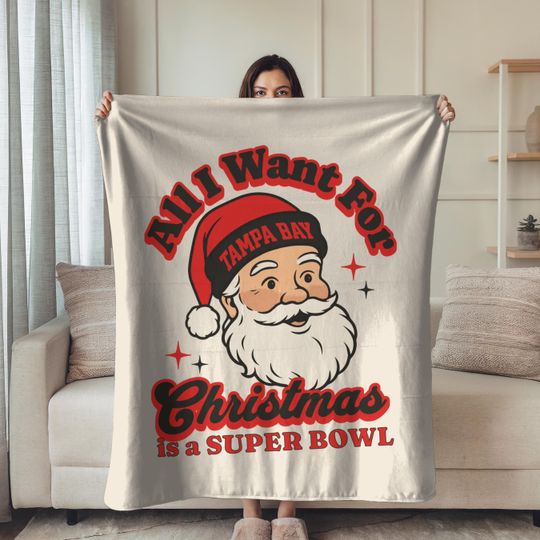 Tampa Bay Football Fleece Blanket - Christmas Super Bowl Gift for Buccaneers Fans