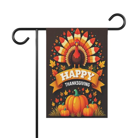 Thanksgiving Garden Banner Double-Sided Fall Yard Flag