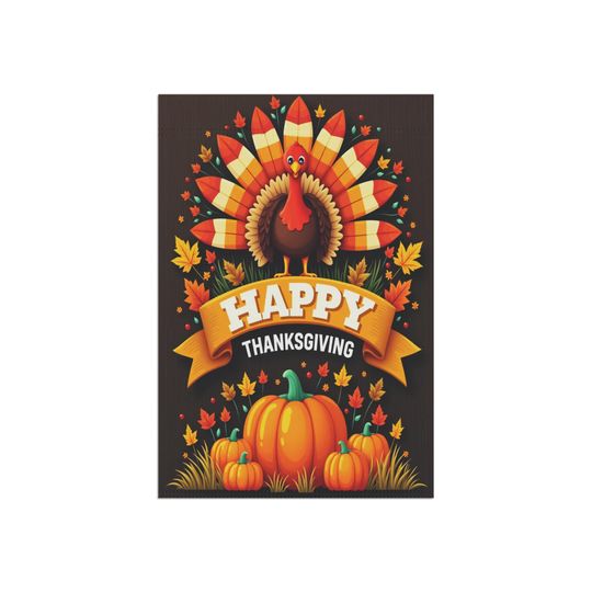 Thanksgiving Garden Banner Double-Sided Fall Yard Flag