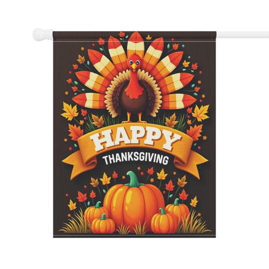 Thanksgiving Garden Banner Double-Sided Fall Yard Flag