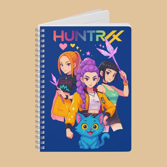 K-Pop Personalised Demon Hunter Huntrix Spiral Notebook,