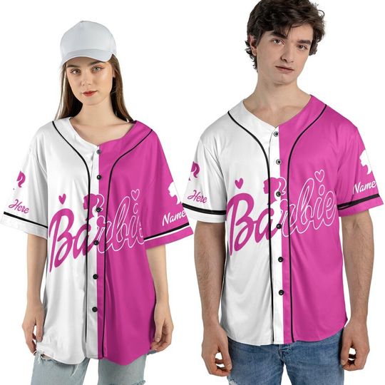 Custom Name Barbie Baseball Jersey, Come On Let's Go Party Baseball Jersey