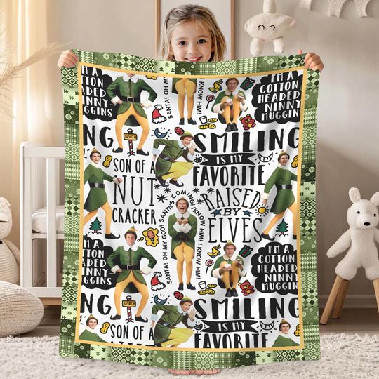 Buddy the Elf Fleece Blanket Christmas Elf Blanket Couch Sofa Quilt
