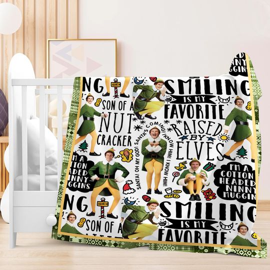 Buddy the Elf Fleece Blanket Christmas Elf Blanket Couch Sofa Quilt