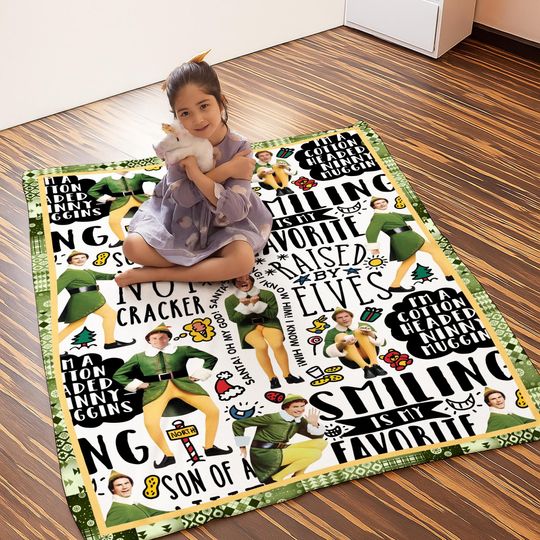 Buddy the Elf Fleece Blanket Christmas Elf Blanket Couch Sofa Quilt