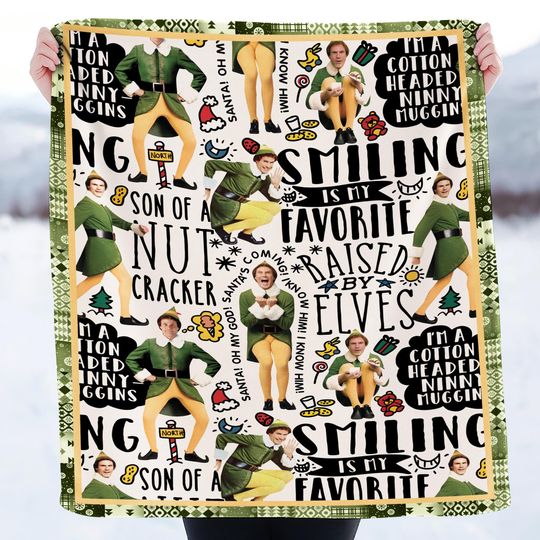 Buddy the Elf Fleece Blanket Christmas Elf Blanket Couch Sofa Quilt