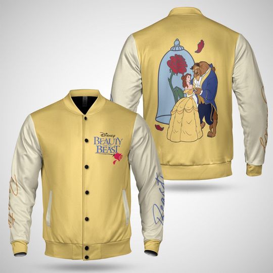 Beauty And The Beast Baseball Jacket, Walt Disney World Princess Belle Jacket, Disneyland Girls Jacket, Enchanted Rose Disney Outerwear