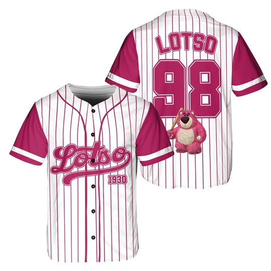 Custom Name And Number Disney Toy Story Lotso Baseball Jersey Shirt, Baseball Sport Outfits, Disneyland Trip, Pixar Toy Story Retro Jersey