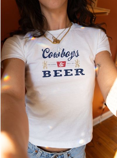 Cowboys and Beer Baby tee - Cute Baby Tee