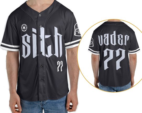 Darth Vader Sith Lord 77 StarWars 2 Sided Baseball Jersey Shirt