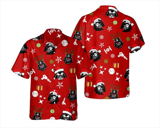Darth Vader Santa Hat Reindeer Hawaiian Shirt