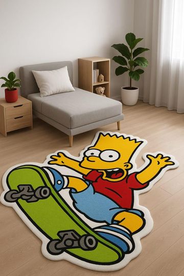 Bart Simpson Skateboard Rug