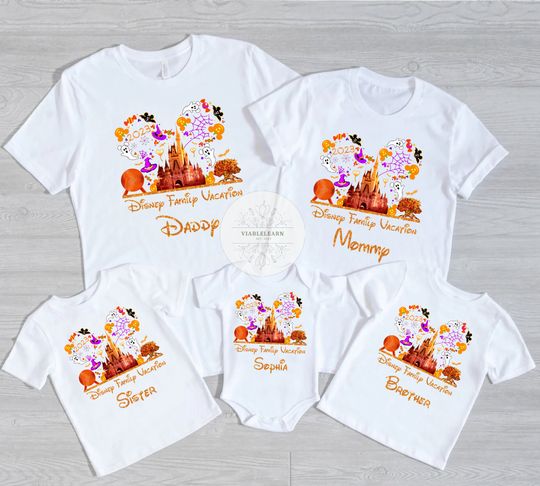 Custom Disney Family Vacation 2023 Halloween Shirt, Disneyworld Shirts Family 2023, Halloween Couple Shirt