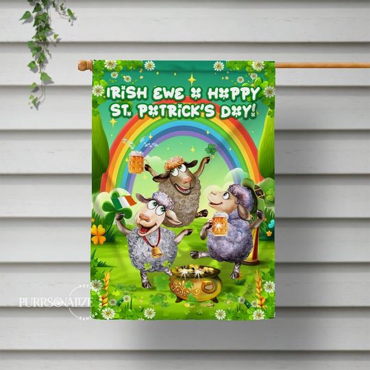 St. Patricks Day House Flag