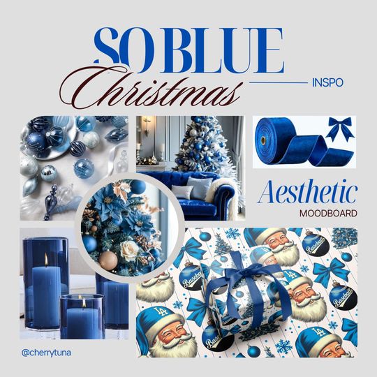 Original Dodger Blue Christmas Wrapping paper, LA Dodgers, Baseball Lover