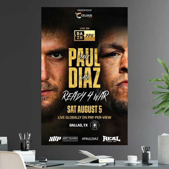 Boxing Fight Poster Jake Paul Vs Nate Diaz Poster | Boxing Poster