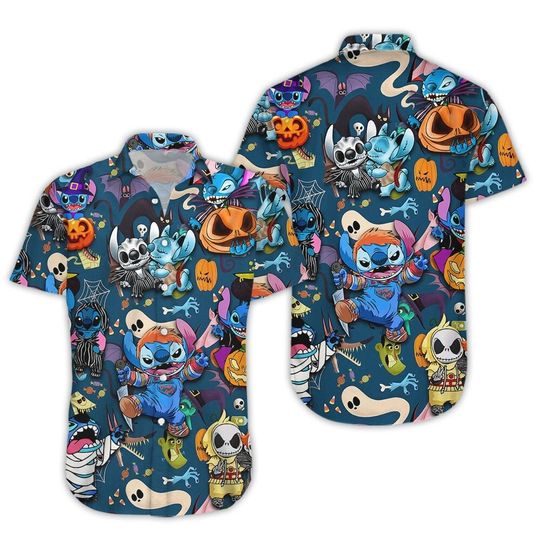 Funny Disney Stitch Halloween Hawaiian Shirt