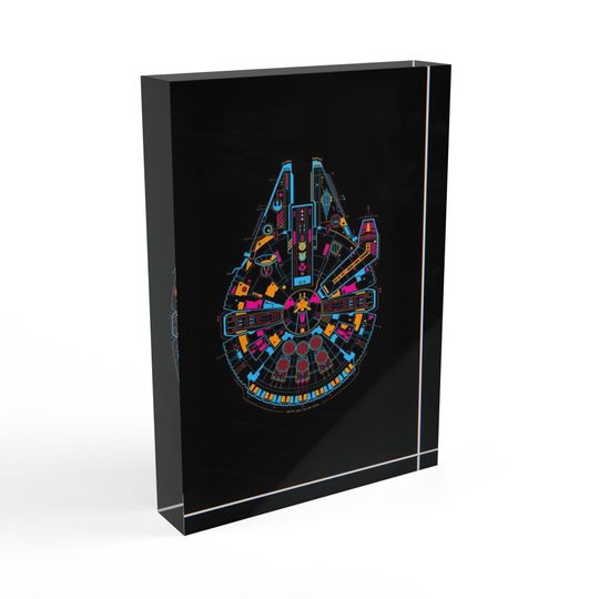 Star Wars Photo Block - Father's Day Gift - Gift For Him - Home Decor - Millennium Falcon