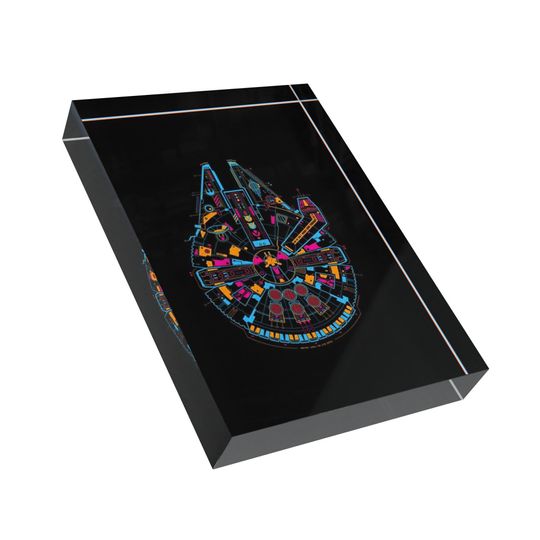 Star Wars Photo Block - Father's Day Gift - Gift For Him - Home Decor - Millennium Falcon