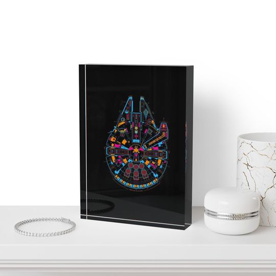 Star Wars Photo Block - Father's Day Gift - Gift For Him - Home Decor - Millennium Falcon