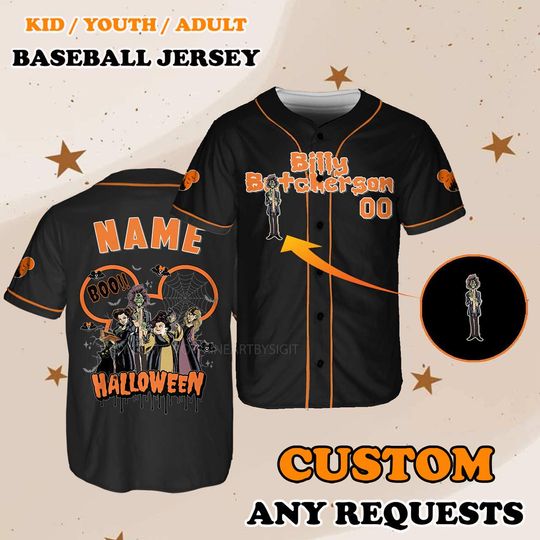 Halloween Boo Hocus Pocus Jersey, Disney Hocus Pocus Matching Jersey Shirt, Billy Butcherson Shirt, Sarah Sanderson Baseball Jersey