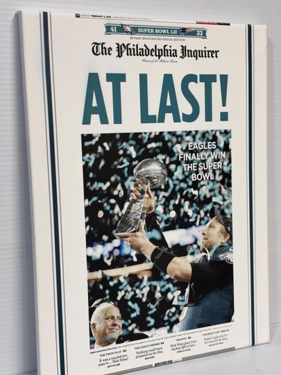 Philadelphia Eagles Newspaper Super Bowl Win Poster