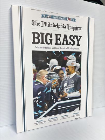 Philadelphia Eagles Newspaper Super Bowl Win Poster